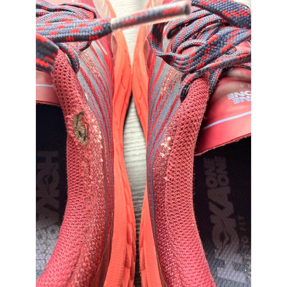 HOKA One One Speedgoat Trail Running Shoes Red Black Women’s Size 8.5 Sneakers - Picture 10 of 13
